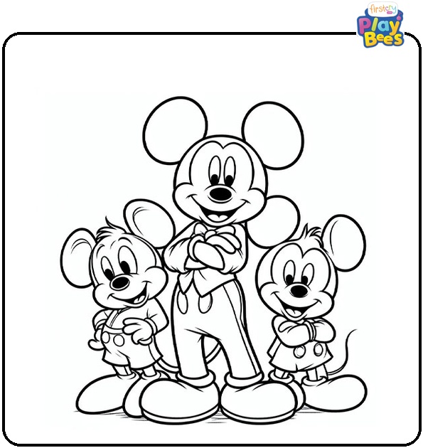 Mickey Mouse and Friends Coloring Page Mickey Mouse and Friends Coloring Page