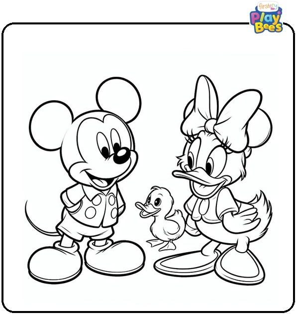 Mickey and Donald Coloring Page Mickey and Donald Coloring Page