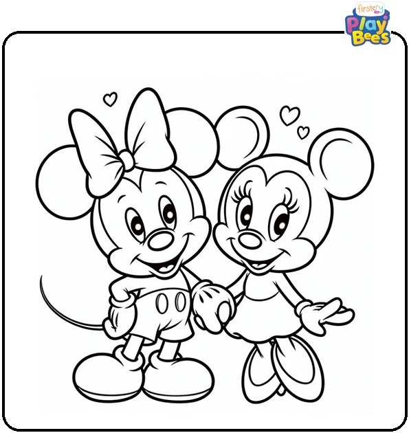 Mickey and Minnie Mouse Coloring Page Mickey and Minnie Mouse Coloring Page