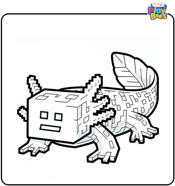Minecraft Axolotl Coloring Page Minecraft Axolotl Coloring Page