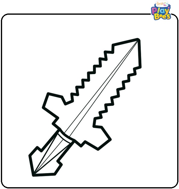 Minecraft Diamond Sword Coloring Page Minecraft Diamond Sword Coloring Page