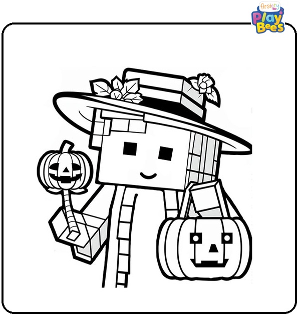Minecraft Halloween Coloring Page Minecraft Halloween Coloring Page