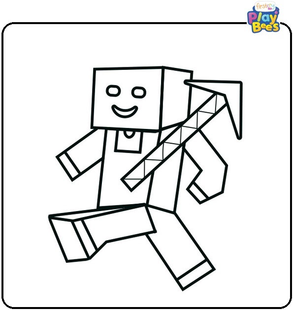 Minecraft Pickaxe Coloring Page Minecraft Pickaxe Coloring Page
