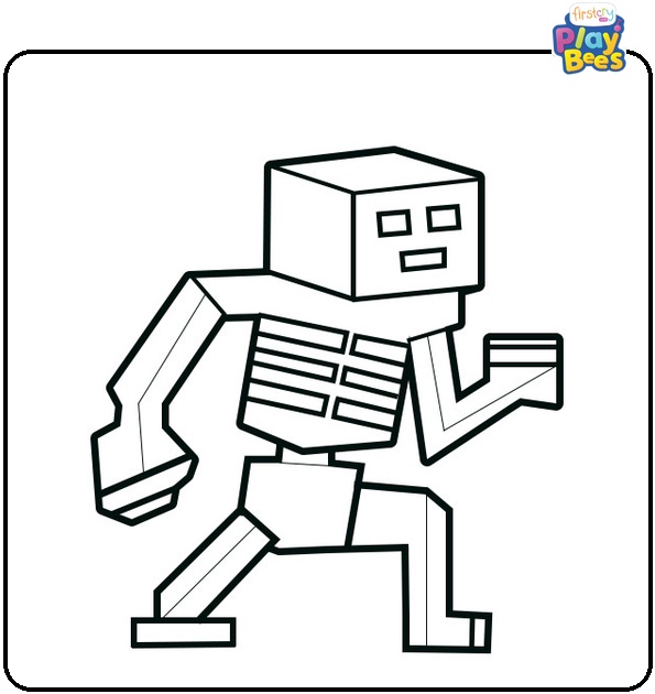 Minecraft Skeleton Coloring Page Minecraft Skeleton Coloring Page