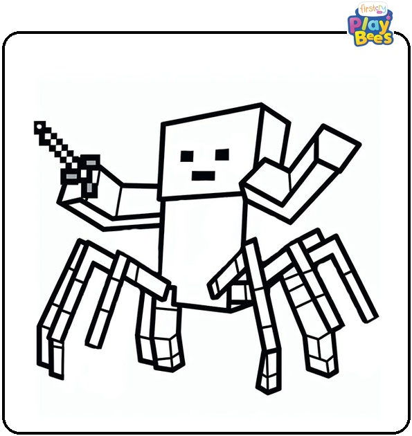 Minecraft Spider Coloring Page Minecraft Spider Coloring Page