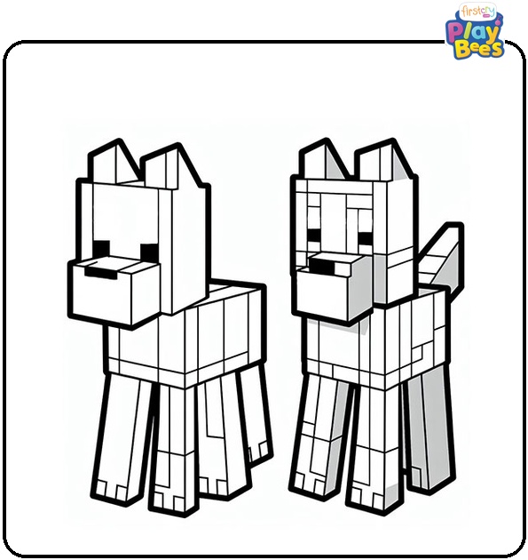 Minecraft Wolf Coloring Page Minecraft Wolf Coloring Page