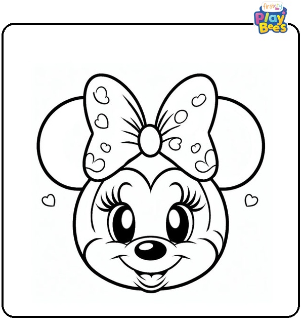 Minnie Mouse Face Coloring Page Minnie Mouse Face Coloring Page
