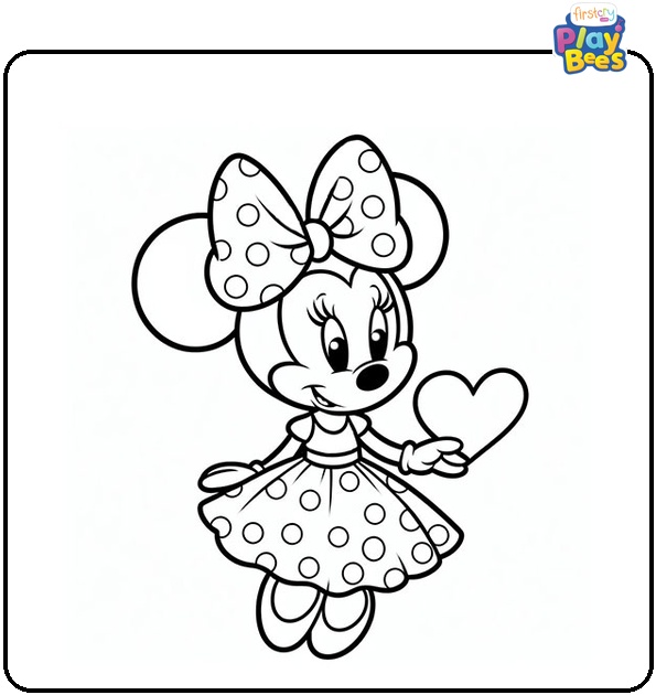 Minnie Mouse Valentine's Day Coloring Page Minnie Mouse Valentine's Day Coloring Page