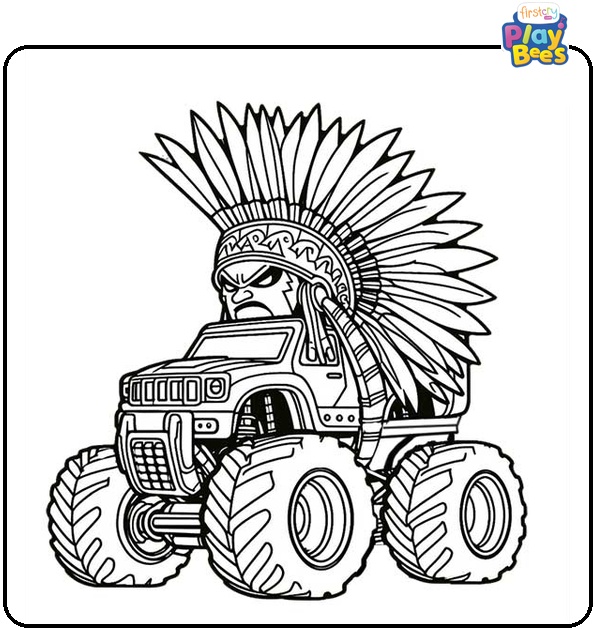 Mohawk Warrior Monster Jam Coloring Page Mohawk Warrior Monster Jam Coloring Page