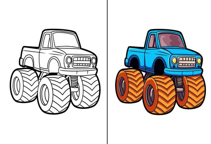 Monster Truck Coloring Pages – Free Printables for Kids