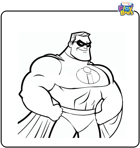 Mr. Incredible Superhero Coloring Page
