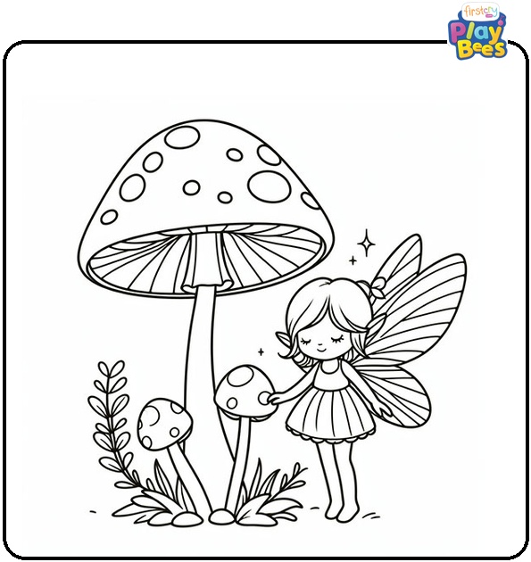 Mushroom Fairy Coloring Page Mushroom Fairy Coloring Page