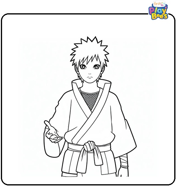 Naruto Gaara Coloring Page Naruto Gaara Coloring Page