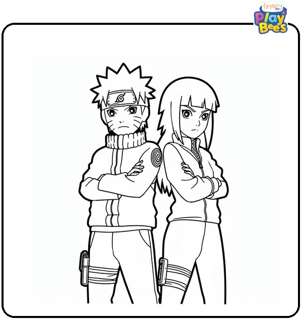 Naruto and Hinata Coloring Page Naruto and Hinata Coloring Page