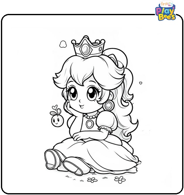 Naughty Princess Peach Coloring Page