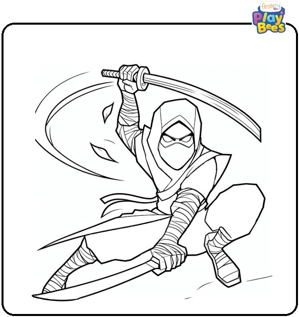 Ninja Attack Coloring Page Ninja Attack Coloring Page