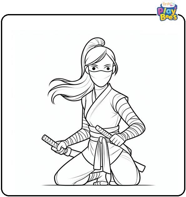 Ninja Warrior Coloring Page Ninja Warrior Coloring Page