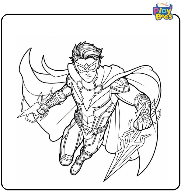 Nova Superhero Coloring Page