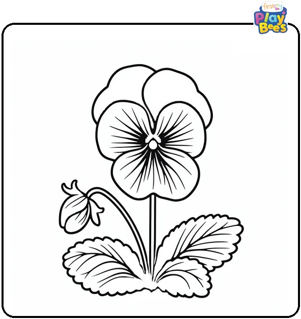 Pansy Flower Coloring Page