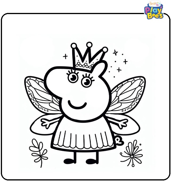 Peppa Pig Fairy Coloring Page Peppa Pig Fairy Coloring Page