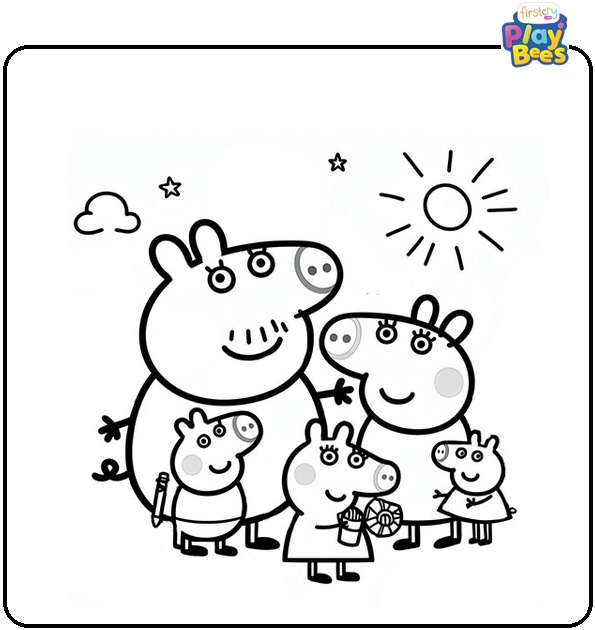 Peppa Pig Family Coloring Page Peppa Pig Family Coloring Page