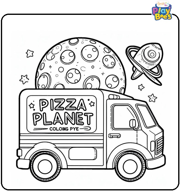 Pizza Planet Truck Coloring Page