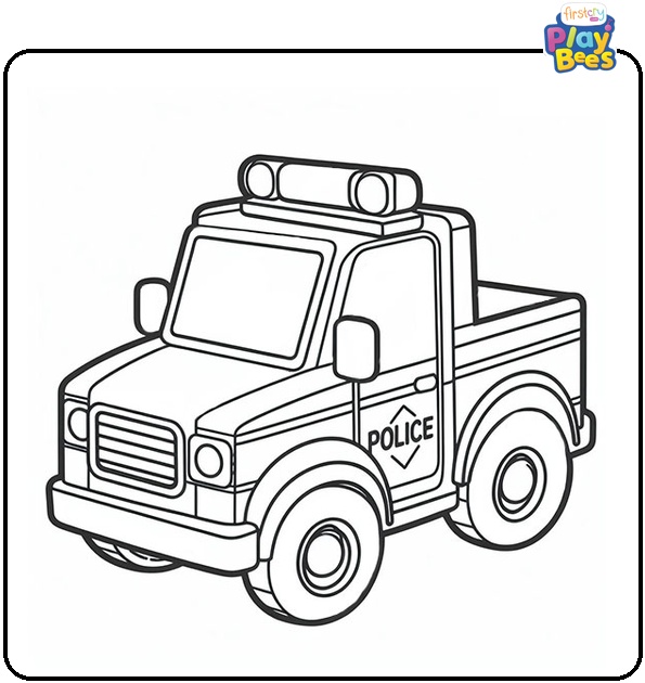 Police Truck Coloring Page