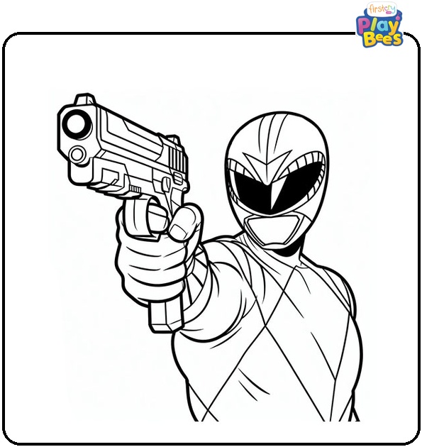 Power Rangers Shooting Coloring Page Power Rangers Shooting Coloring Page