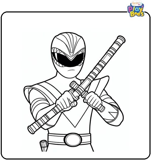 Power Rangers Use Nunchucks Coloring Page Power Rangers Use Nunchucks Coloring Page
