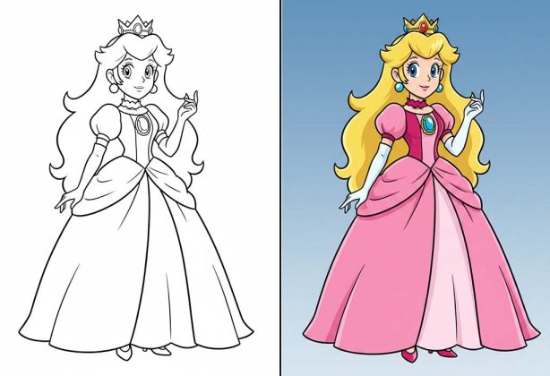 Princess Peach Coloring Pages - Free Printable Sheets & Pictures