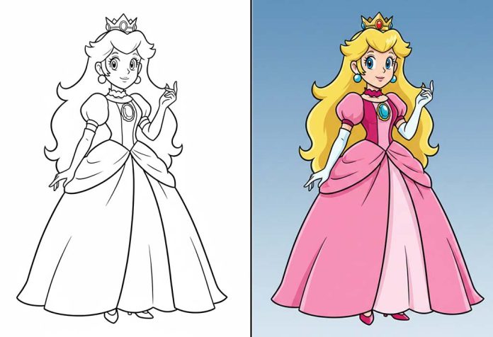 Princess Peach Coloring Pages - Free Printable Pictures & Sheets