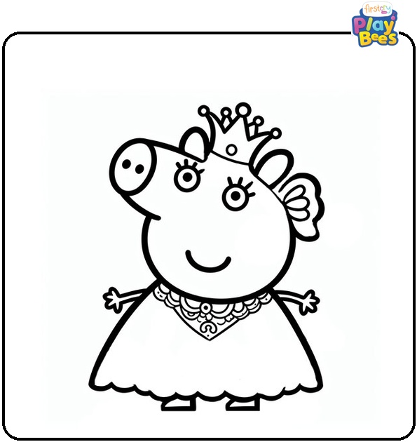 Princess Peppa Pig Coloring Page Princess Peppa Pig Coloring Page