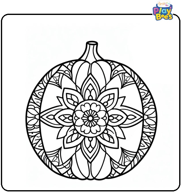 Pumpkin Mandala Coloring Page