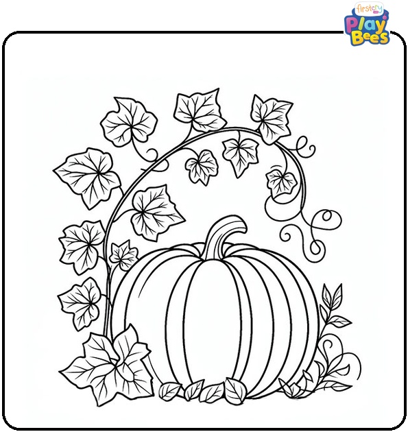 Pumpkin Vines Coloring Page