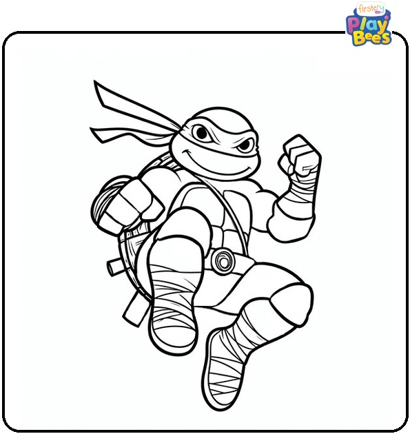 Raphael Jumping Coloring Page