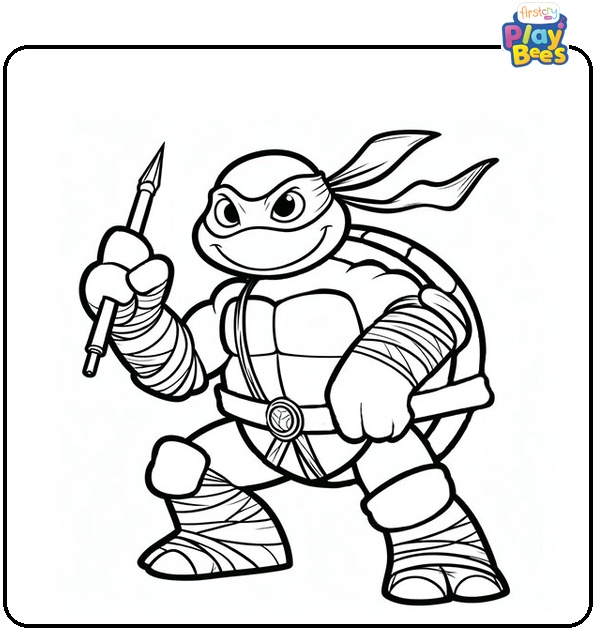 Raphael Ninja Turtle Coloring Page