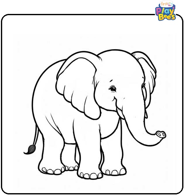 Realistic Elephant Coloring Page