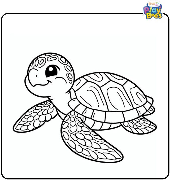 Realistic Sea Turtle Coloring Page