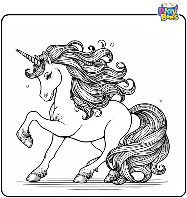 Realistic Unicorn Coloring Page