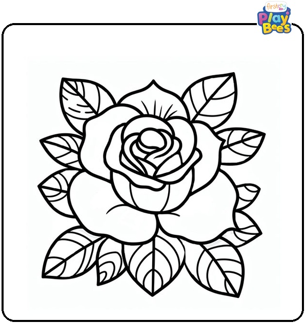 Rose Flower Coloring Page