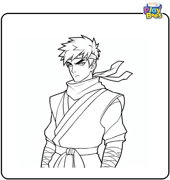 Serious Ninja Coloring Page Serious Ninja Coloring Page