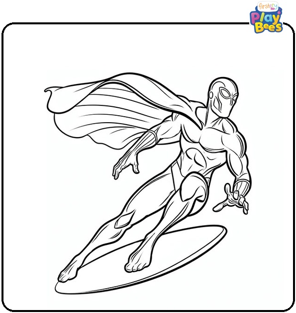 Silver Surfer Superhero Coloring Page