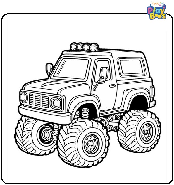 Simple Monster Truck Coloring Page Simple Monster Truck Coloring Page