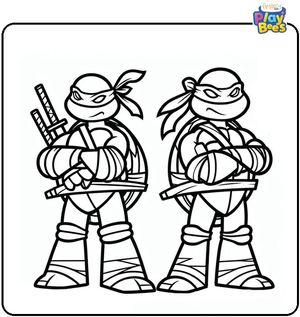 Simple Ninja Turtles Coloring Page