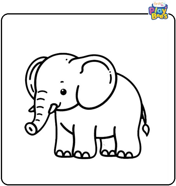 Simple Elephant Coloring Page