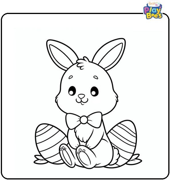 Sitting Easter Bunny Coloring Page