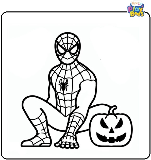 Spiderman Halloween Coloring Page Spiderman Halloween Coloring Page