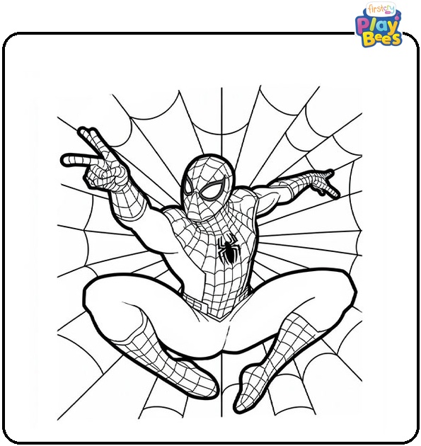 Spiderman Shoots His Web Coloring Page Spiderman Shoots His Web Coloring Page