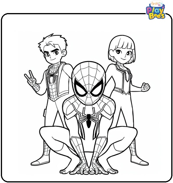 Spidey and His Amazing Friends Coloring Page Spidey and His Amazing Friends Coloring Page