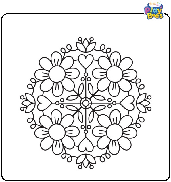 Spring Mosaic Coloring Page